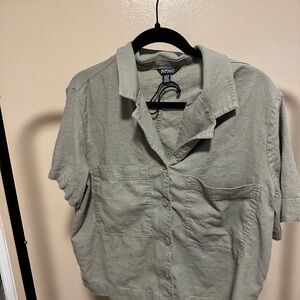 Buffalo David Bitton Olive Button Down Shirt